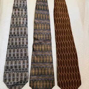Pierre Cardin and Bill Blass Men's Tie Set - Gray, Gold, Brown